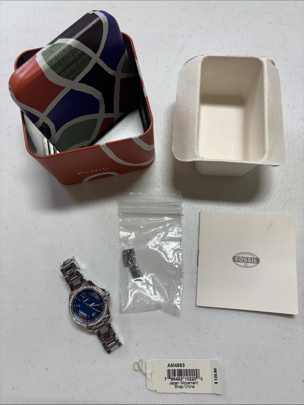 Women’s Fossil Stainless Steel Blue Dial Watch